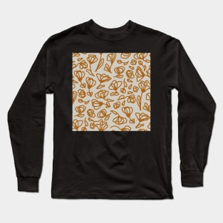 Poppies Line Art Long Sleeve T-Shirt